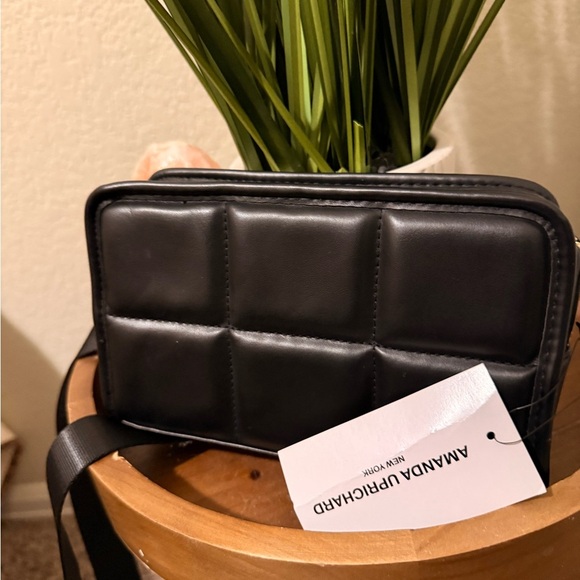 Amanda Uprichard Quilted Belt Bag – Black Puffer Waist Crossbody Bag - Picture 2 of 2